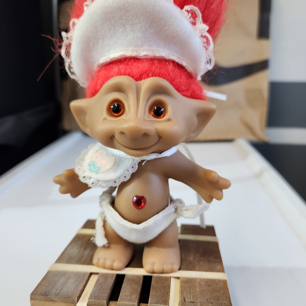 Trolls Doll with Red Hair and White Outfit
